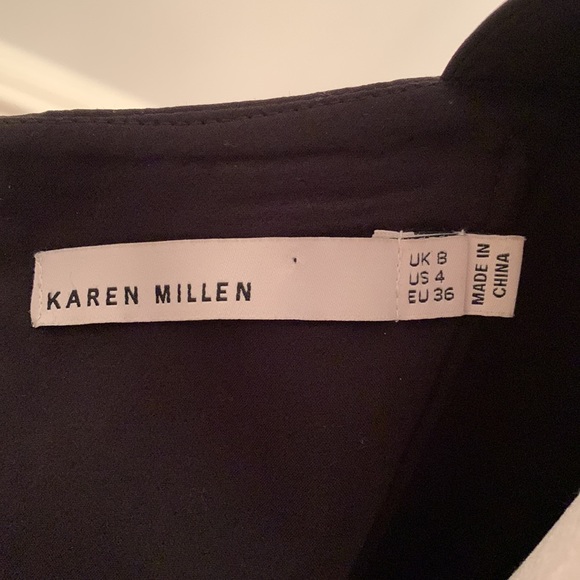 Karen Millen Organza Black & Champagne Dress Size 4 - Picture 5 of 5